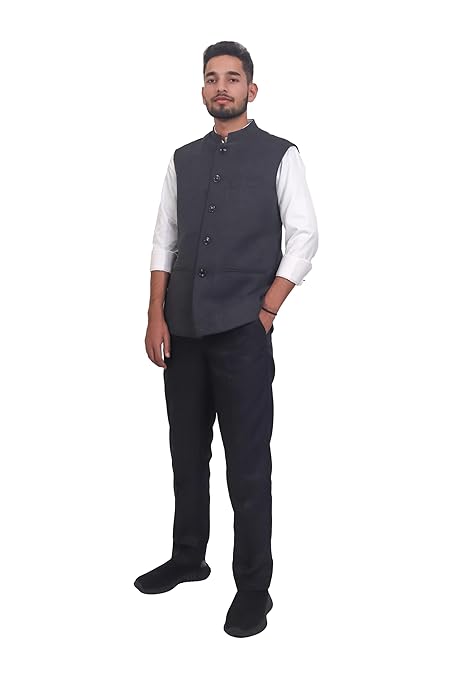 Classic Charcoal Nehru Jacket for Men