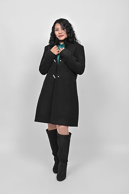 Black Valor Jacket Winter Wear Long Coats for Girls & Women