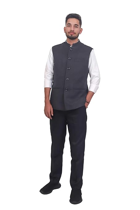 Classic Charcoal Nehru Jacket for Men