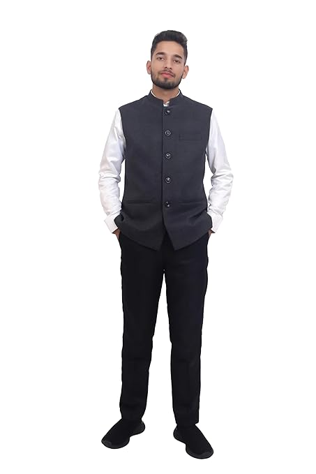 Classic Charcoal Nehru Jacket for Men