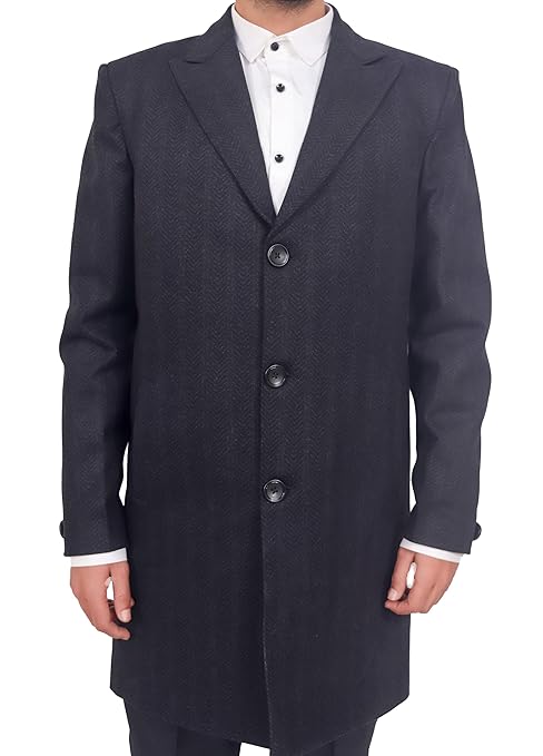 Chesterfield Coat for Men | Slim Fit Winter Wear Long Coat