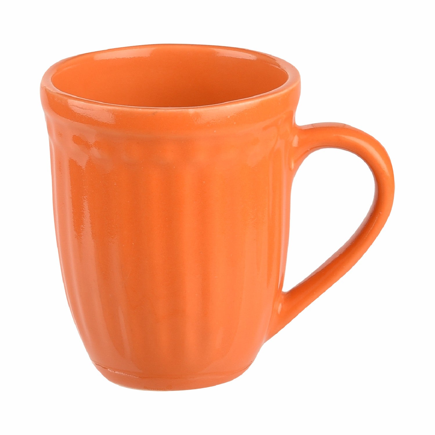 Orange Ribbed Coffee Mug