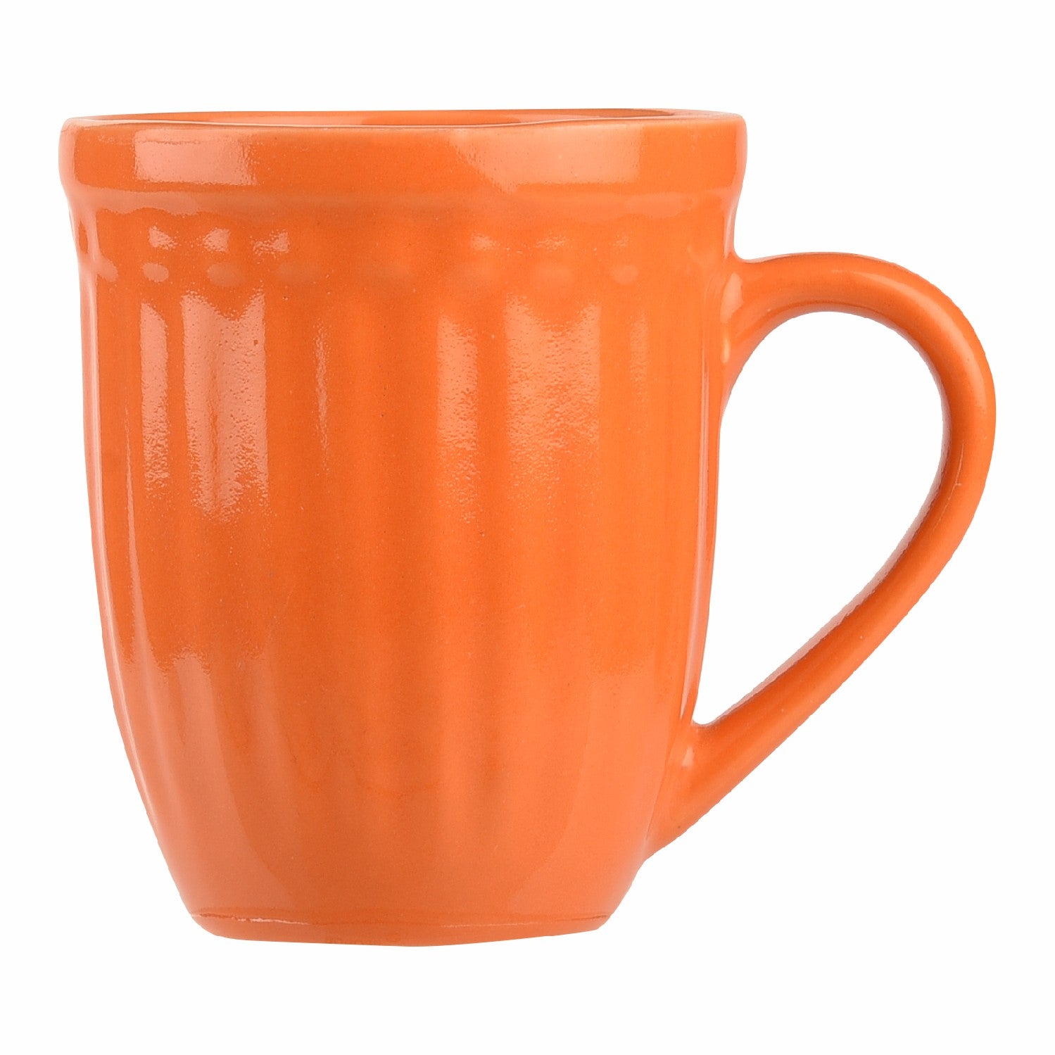 Orange Ribbed Coffee Mug