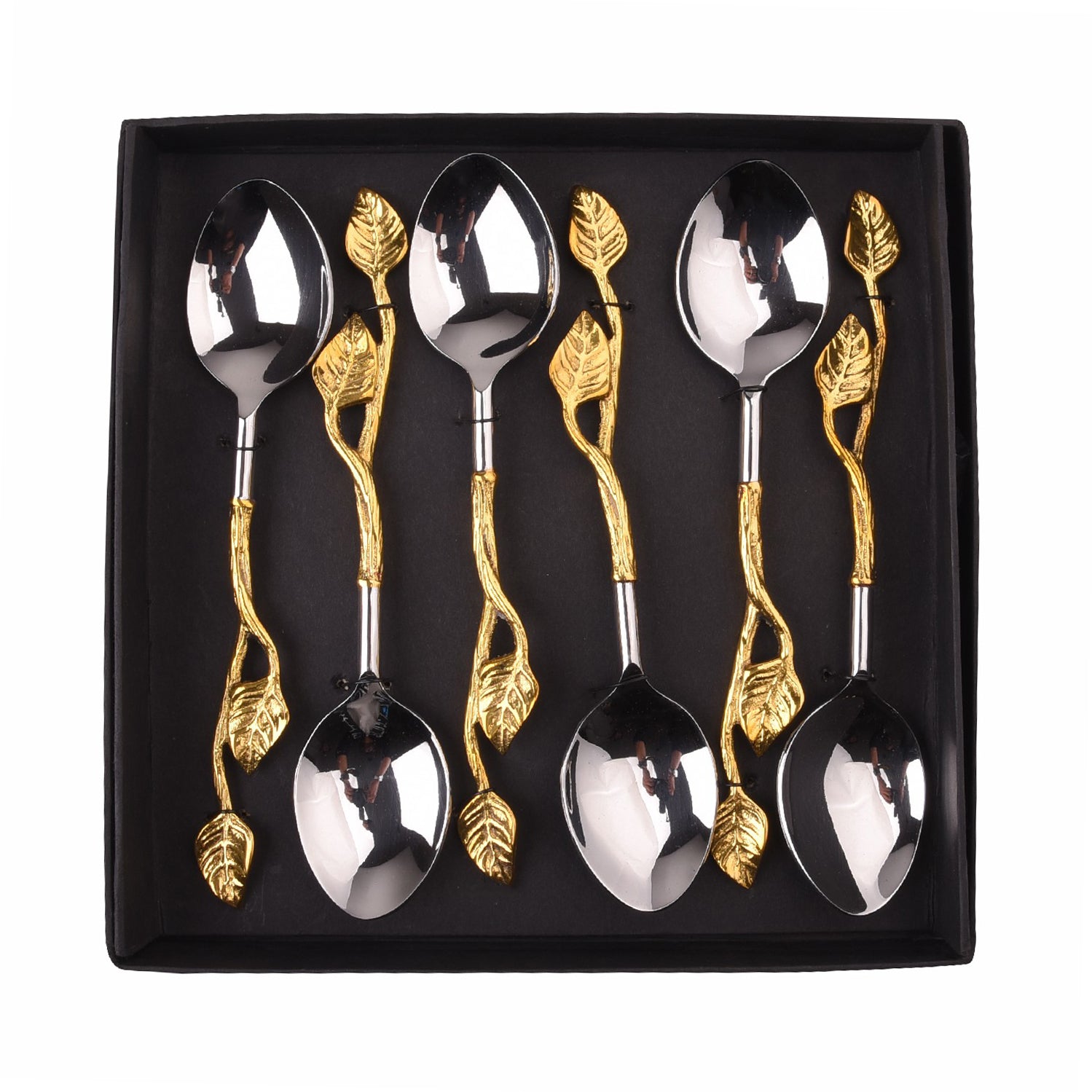 Golden Foliage Dessert Spoons SO6