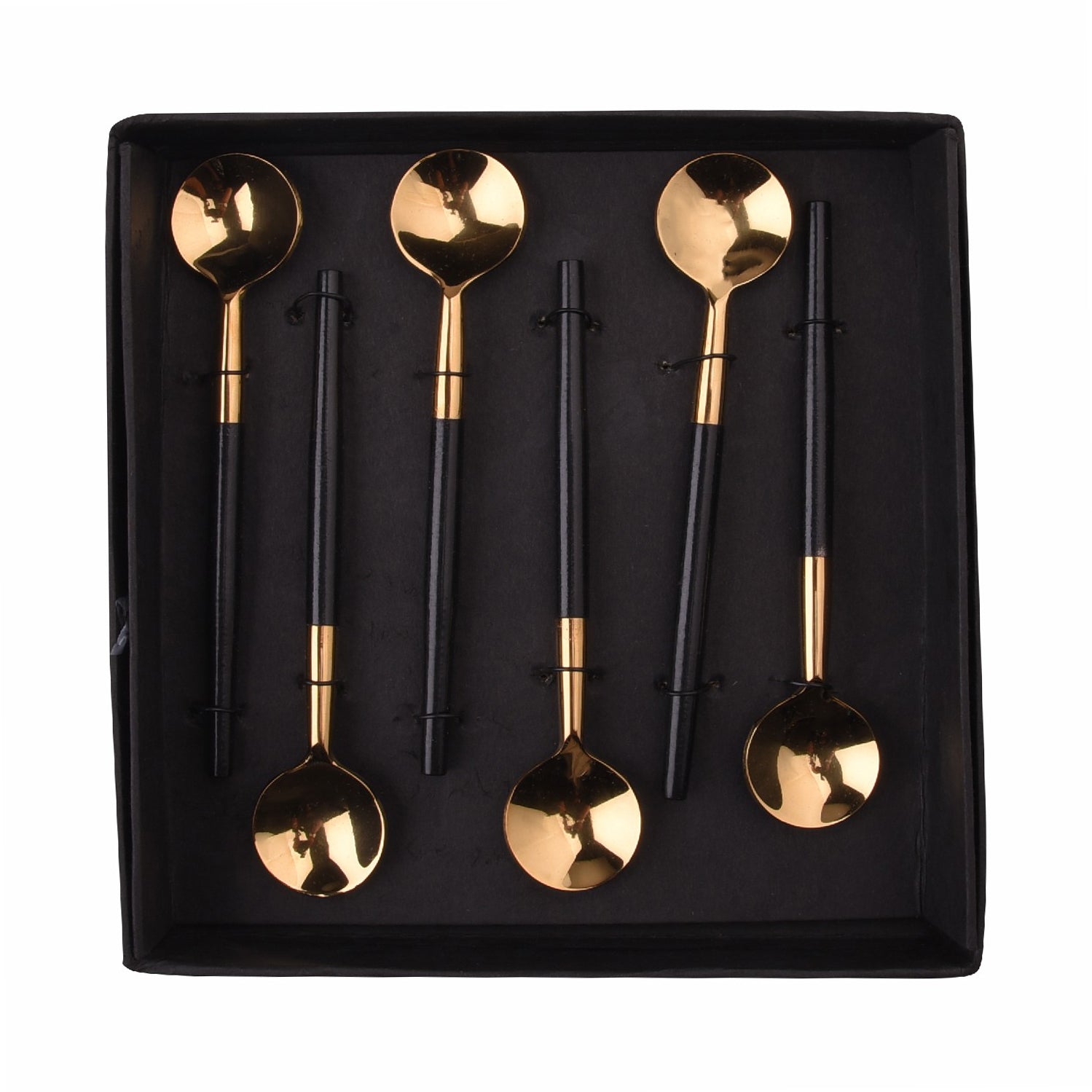 Black N Gold Dessert Spoons SO6