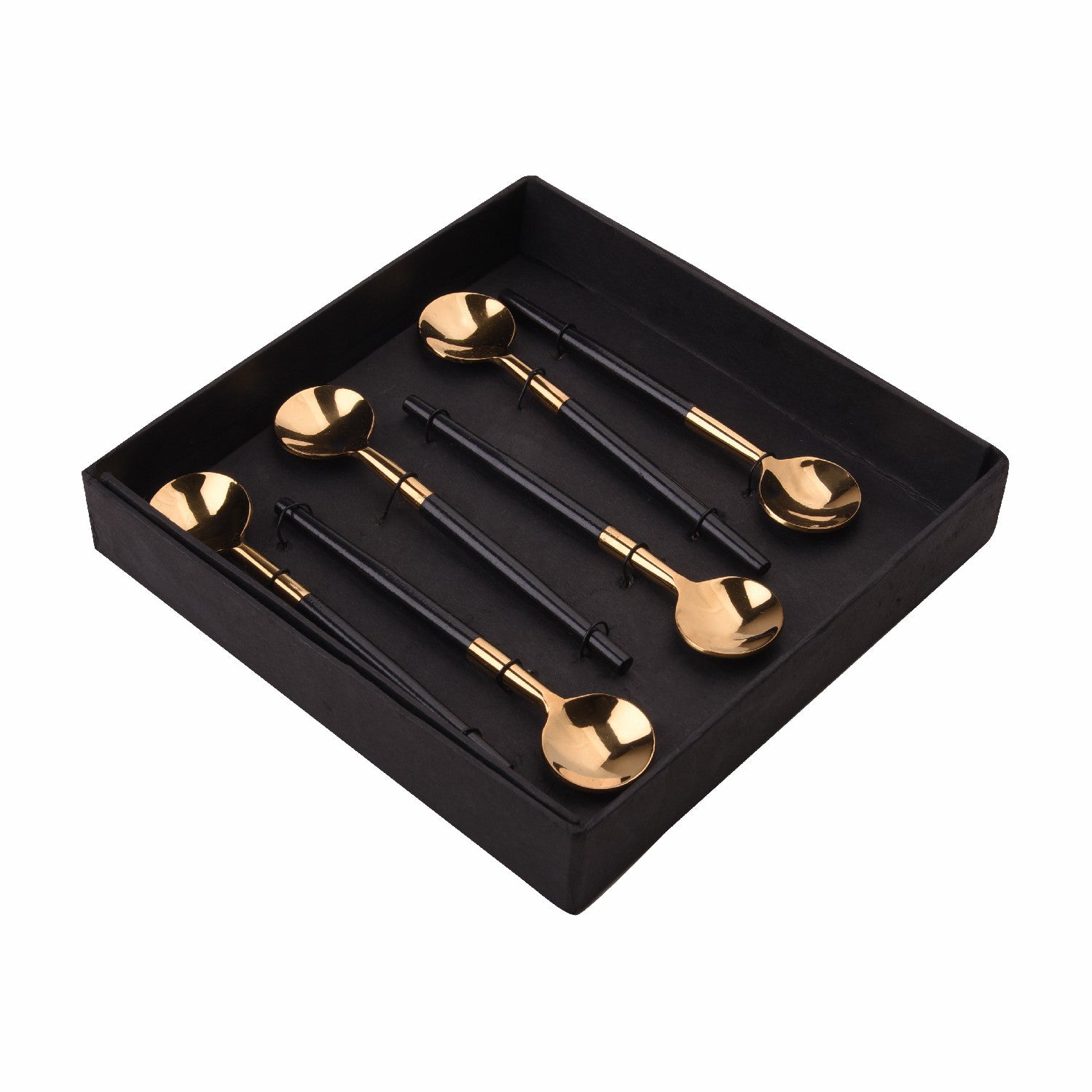 Black N Gold Dessert Spoons SO6