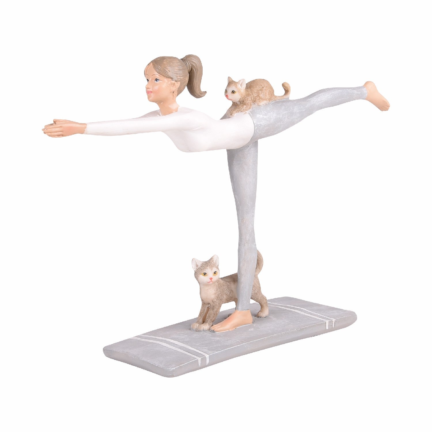 Yogic Lady With Cats