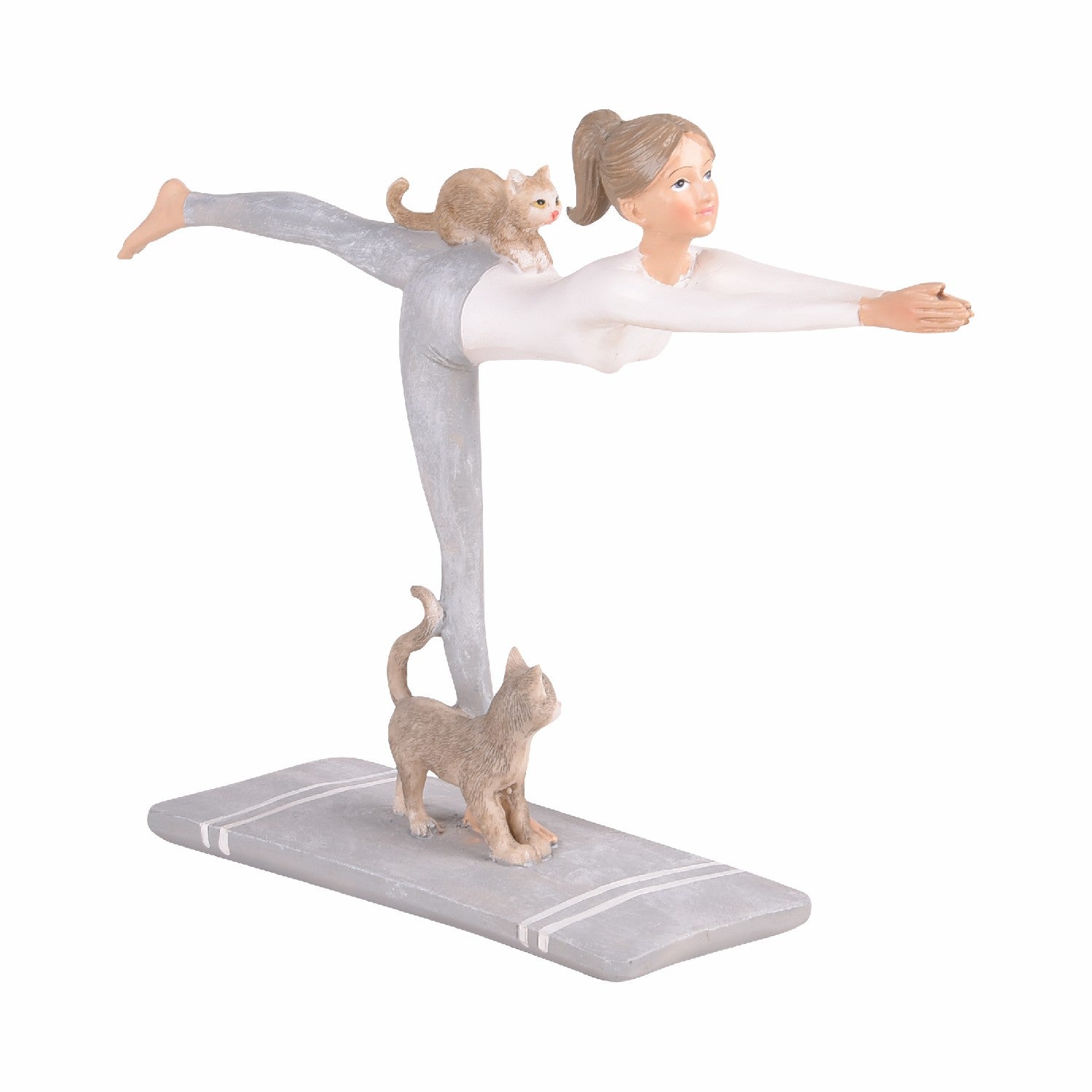 Yogic Lady With Cats